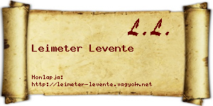 Leimeter Levente névjegykártya
